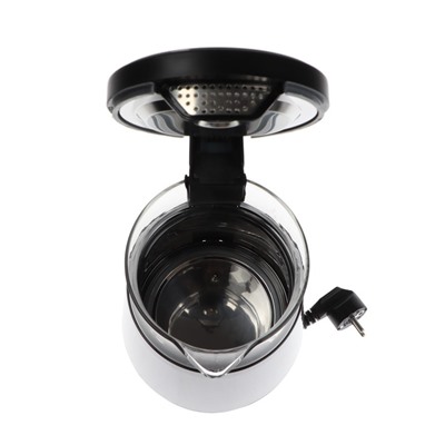 Чайник электрический DEERMA DEM-SH90W, металл, 1.7 л, 1700 Вт, регулировка t°, чёрный