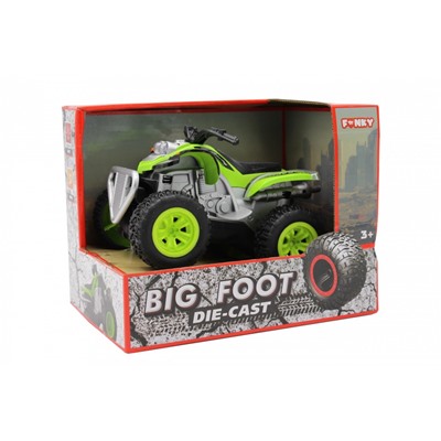 Машина пластиковая FUNKY TOYS FT61064 Квадроцикл die-cast, инерционный, зеленый, 1:24