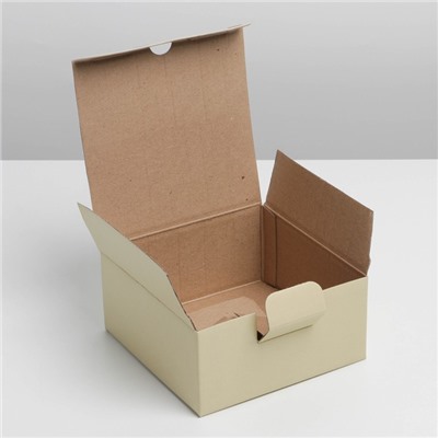 Коробка складная «Бежевая», 15 х 15 х 7 см