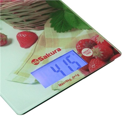 Весы кухонные Sakura SA-6075K, до 8 кг, электронные, клубника