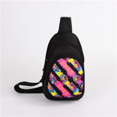 Сумка-рюкзак «Ярко», 15х10х26 см, отд на молнии, н/карман, регул ремень, чёрный