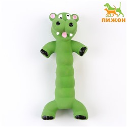 Игрушка пищащая для собак из латекса "Корова", 21 см, зелёная
