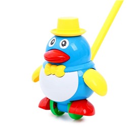 Каталка на палочке «Пингвин», цвета МИКС