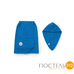 7142-42695 Набор для сауны Universiade/100% хлопок, 380 г/м2 / Logo Krasnoyarsk 2019, синий