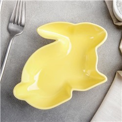Блюдо глубокое «Милашки. Зайка», 17,5×12,6×4 см, цвет жёлтый