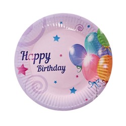 Тарелка бумажная «С Днём Рождения», шарики, набор 6 шт.