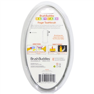 Brush Buddies, "Забота о детях", зубная щетка на палец, 0-3 лет, 1 шт