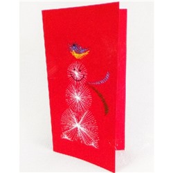 Набор для создания новогодней поздравительной открытки - изонить «Снеговик»