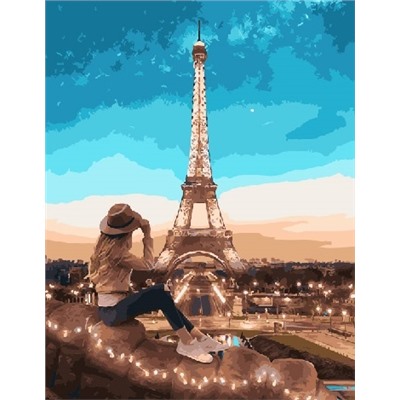Картина по номерам 40х50 - Сумерки над Парижем