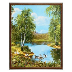 Картина "Утки на реке" 40х50 (43х53) см