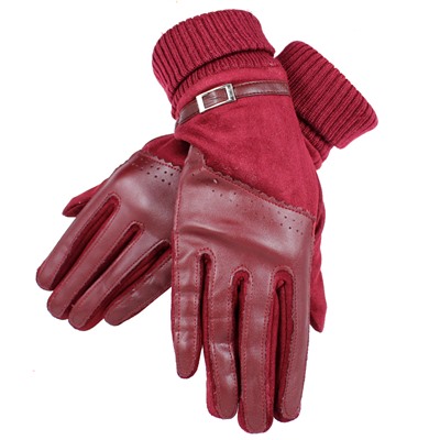 Сенсорные комбинированные перчатки (под замшу + кожа PU)