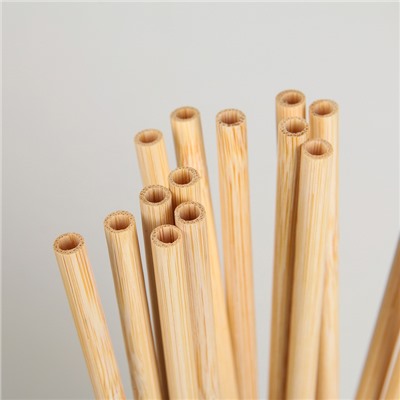 Набор бамбуковых трубочек для коктейлей «Панда», 20×0,3 см