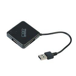 Разветвитель USB (Hub) CBR CH 132, 4 порта, поддержка plug&play, USB 2.0, черный,