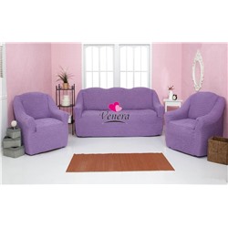 Комплект чехлов на трехместный диван и 2 кресла без оборки лиловый 217, Характеристики