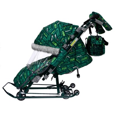 Санки-коляска «Ника Детям НД7-8S спортивный», цвет зелёный
