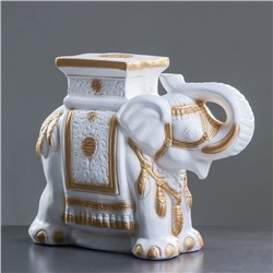 Фигура - подставка "Слон" бело-золотой 20х53х42см