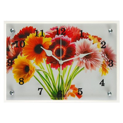 Часы настенные, серия: Цветы, "Цветы", 25х35 см микс