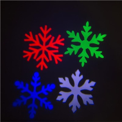 Световой прибор «Цветные снежинки», IP65, свечение мульти, 12 В