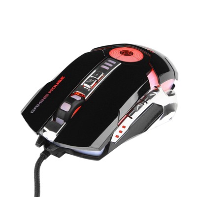 Мышь Gembird MG-530, игровая, проводная, оптическая,  3200dpi, подсветка, USB, черная