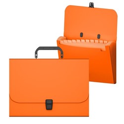Папка-портфель 12 отделений ErichKrause "Matt Neon", A4, 335 х 230 х 35 мм, 700 мкм, оранжевая