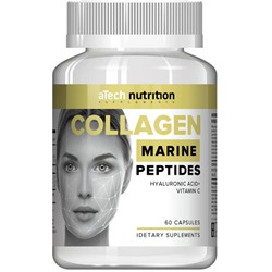Пептиды морского коллагена с Гиалуроновой кислотой и Витамином С Collagen Marine Peptides aTech Nutrition 60 капс.