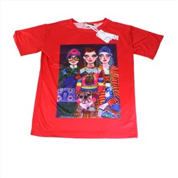 Размер 44-46. Стильная женская футболка Triple_Style красного цвета.