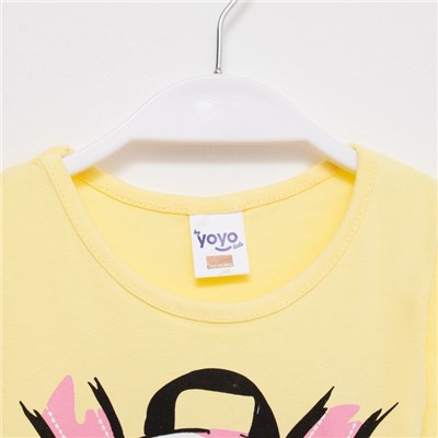 Комплект (футболка/лосины) для девочки, цвет желтый, рост 98