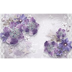 3D Фотообои «Ювелирные фиолетовые цветы»