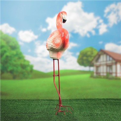 Садовая фигура "Фламинго" металлические ноги, 65 см