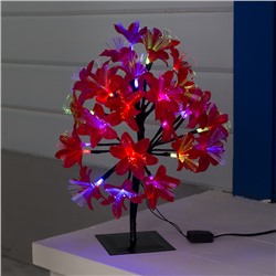 Светодиодный куст «Лилии красные 30 см, 32 LED, мигание, 220 В, свечение мульти (RG/RB)