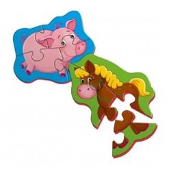 Vladi-Toys  Мягкие магнитные Baby puzzle 3208-05 Лошадка и поросенок