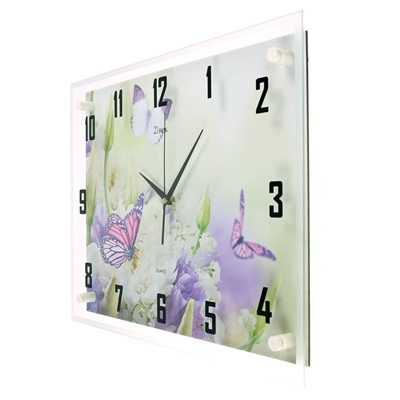 Часы настенные, серия: Цветы, "Бабочка", 35х45 см микс