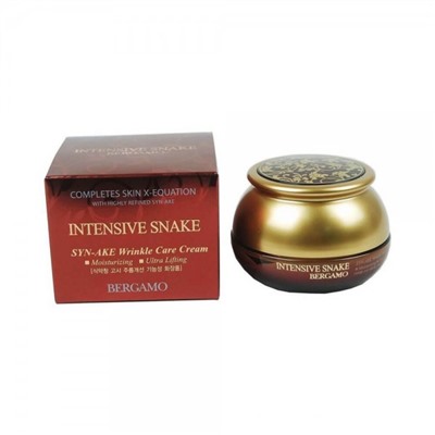 Bergamo Intensive Snake Syn Ake Wrinkle Care Cream Омолаживающий крем со змеиным пептидом, 50мл