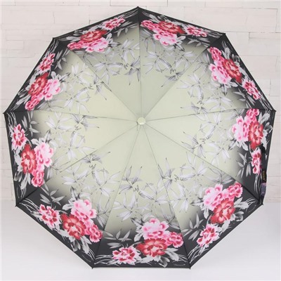 Зонт полуавтоматический «Цветы», 3 сложения, 9 спиц, R = 50, цвет МИКС