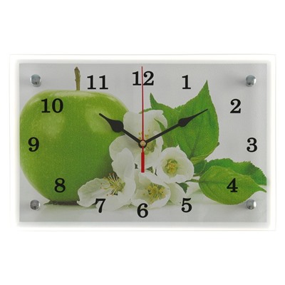 Часы настенные, серия: Кухня, "Яблоко", 20х30  см, микс