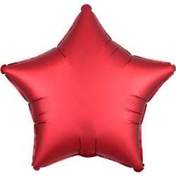 Шар фольгированный 18" «Звезда», сатин люкс, цвет красный ягодный