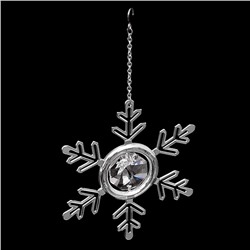 Сувенир «Cнежинка», подвесная, 8×0,5×9 см, с кристаллом