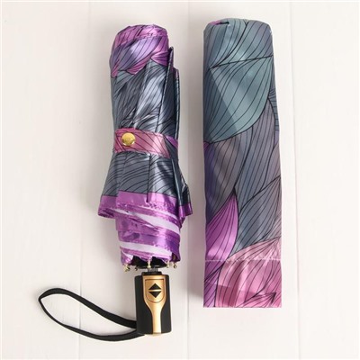 Зонт автоматический, облегчённый, 3 сложения, 8 спиц, R = 51 см, цвет фиолетовый