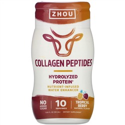 Zhou Nutrition, Collagen Peptides, Nutrient-Infused Water Enhancer, Tropical Berry, 1.69 fl oz (50 ml)