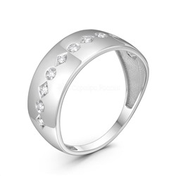 Кольцо из серебра с фианитами родированное К-4307-Р