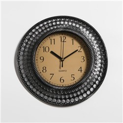 Часы настенные, серия: Интерьер, "Бетмаль", d=30 см, хром