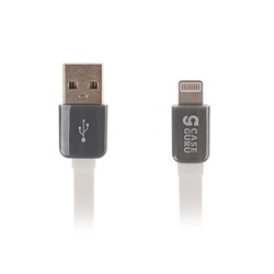 Кабель  CaseGuru, Lightning - USB, силиконовый.  плоский, 1,2 А, 1 м, белый