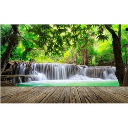 3D Фотообои  «Мостик у водопада»