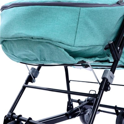 Санки-коляска «Наши детки 6 джинс», цвет зелёный
