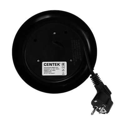 Чайник электрический Centek CT-0015, стекло, 2 л, 2200 Вт, чёрный
