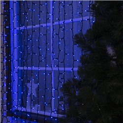 Гирлянда "Занавес" уличная УМС, 2 х 9 м, каучук Н.Т, LED-2280-220V, шнур питания, свечение синее