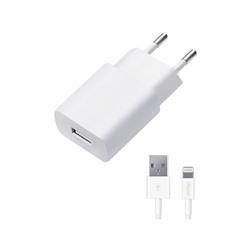 Зарядное устройство  Deppa (11305) Ultra Apple 8-pin iPhone 5/6/7, 1000 mA, белый