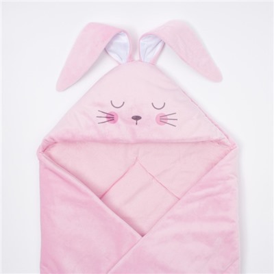 Конверт-одеяло Крошка Я "Зайчишка", розовый, рост 50-62см