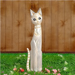 Сувенир дерево "Кошка в зеркальном галстуке" 60х15х5 см