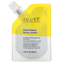 Acure, Brightening Facial Scrub, 0.67 fl oz (20 ml)